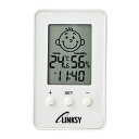 LINKSY リンクシー 温度・湿度計 フェイスアイコン表示 時計機能 スタンド付 壁掛け用フック穴あり TH703W