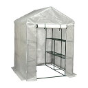 谷村実業 園芸用菜園ハウス2 サイズM(中) 工具不要の簡易ビニールハウス 幅143×奥行143×高さ195cm TAN-3021-M