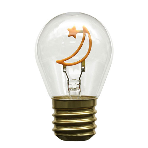 日本トラストテクノロジー Funny Neon Bulb 電球型イルミネーション ネオンライト みかづき JTNBULB-MON