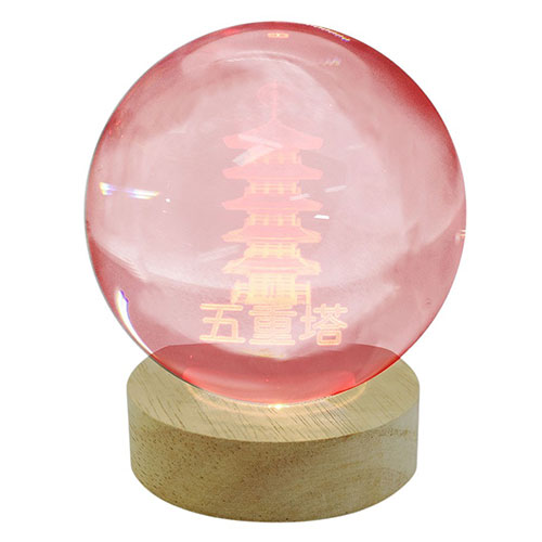 日本トラストテクノロジー 3Dアート彫刻 クリスタルボールライト 五重塔 RGB CRYBALL-GOJU-RGBR
