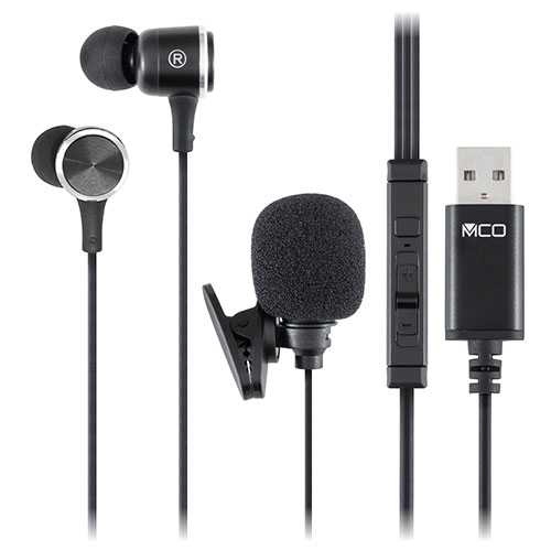 ナカバヤシ USBイヤホンマイク 高感度マイク 声を大きくハッキリ伝える 高感度ピンマイク搭載 UHP-10BK