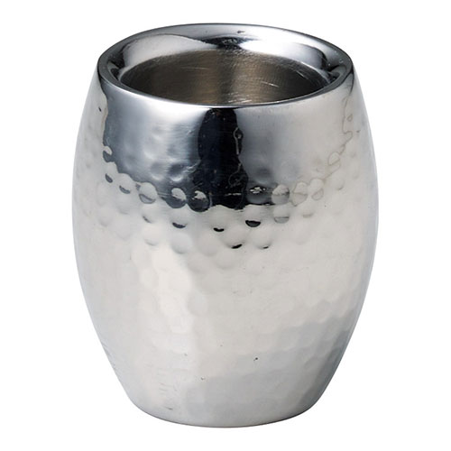 ヤマコー 用美 業務用 ステンレス 槌目 二層ぐいのみ たる型 yamaco29082