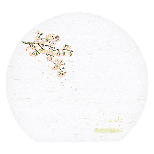 ヤマコー 用美 業務用 尺3半月雲竜和紙懐石まっと 枯淡 桜 (100枚入) yamaco65211