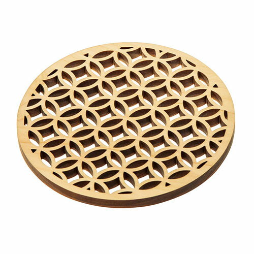 ヤマコー 用美 業務用 ひのき細密コースター 無塗装 七宝 yamaco16252