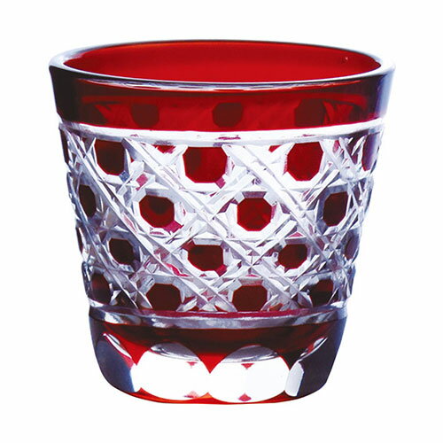 ヤマコー 用美 業務用 夢切子 小付 赤 yamaco26186