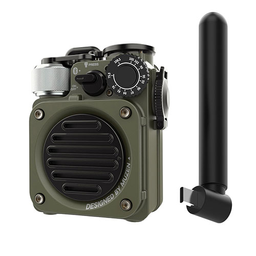 Muzen Wild Mini 第3世代 Bluetooth スピーカー ラジオ・懷中電灯・モバイルバッテリー ジャングルグリ..