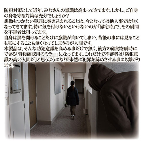 ノムラテック 防犯・薄型プライバシーミラー 振り向かずに背後を確認 薄型軽量 ワ...