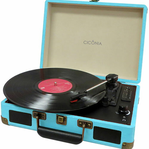 センター商事 CICONIA クラシカルレコードプレーヤー ライトブルー TE-1907LB