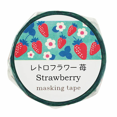 【10個セット】 ARTEC マスキングテープ レトロフラワー 苺 手帳やラッピングに心くすぐるレトロフラワー ATC74643X10