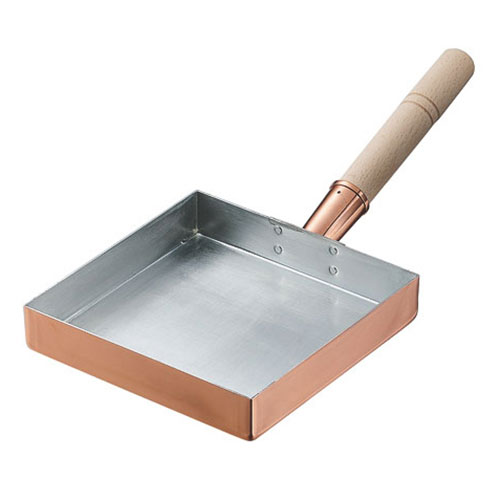 田辺金具 銅玉子焼関東型 サイズ大(21cm) 使うたびによくなじむプロ愛用の逸品 本体底面が正方形 210×210×36mm 日本製 TK-0729