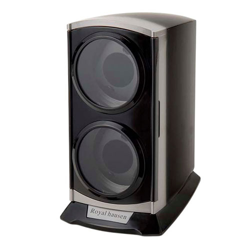 Royal hausen ロイヤルハウゼン ワインダー ワインディングマシーン 2本巻 インテリアにも最適な縦型ツインワインダー ブラック RH001BK