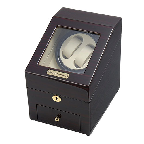 Royal hausen ロイヤルハウゼン ウォッチワインダー ワインディングマシーン 2本用 3本収納 上品な高級感 モダンデザイン GC03-S66EW