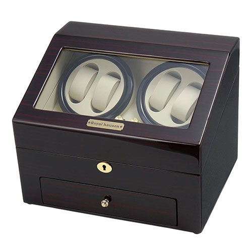 Royal hausen ロイヤルハウゼン ウォッチワインダー ワインディングマシーン 4本用 6本収納 上品な高級感 モダンデザイン GC03-D66EW