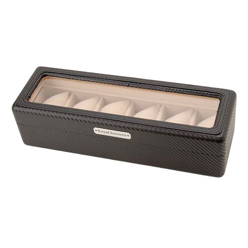Royal hausen ロイヤルハウゼン 時計収納ケース 6本収納 大事な腕時計を大切に保管 カーボン調 RH-CA-6