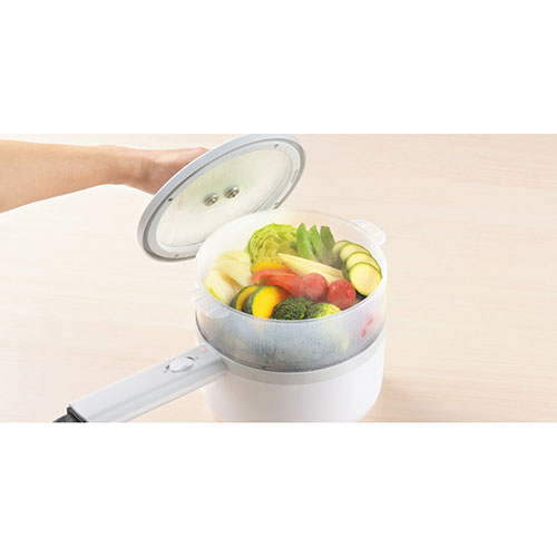 EMBL 楽天市場店のERETTO mono 蒸し器兼用電気片手鍋18cm 【38.5×20×20.7cm】 C7131047｜アングル2