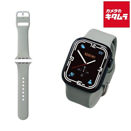 エレコム AW-41BDSCGGY バンド シリコン ニュアンスカラー グレー〔Apple Watch 41 40 38mm用〕