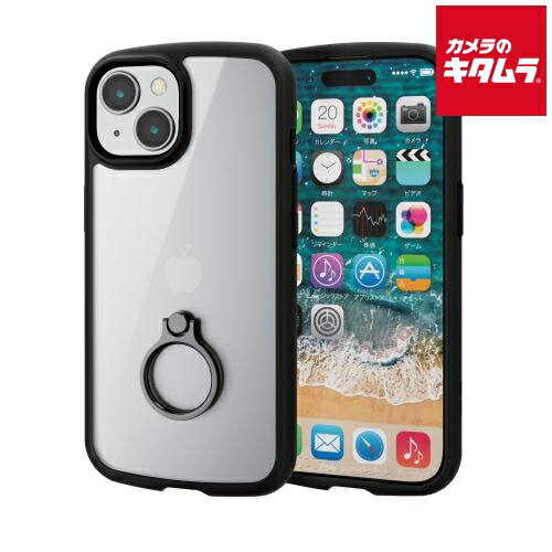 Rakuten - エレコム PM-A23ATSLFCRBK ハイブリッドケース TOUGH SLIM LITE フレームカラー リング付き ブラック（iPhone 15用） 《納期未定》