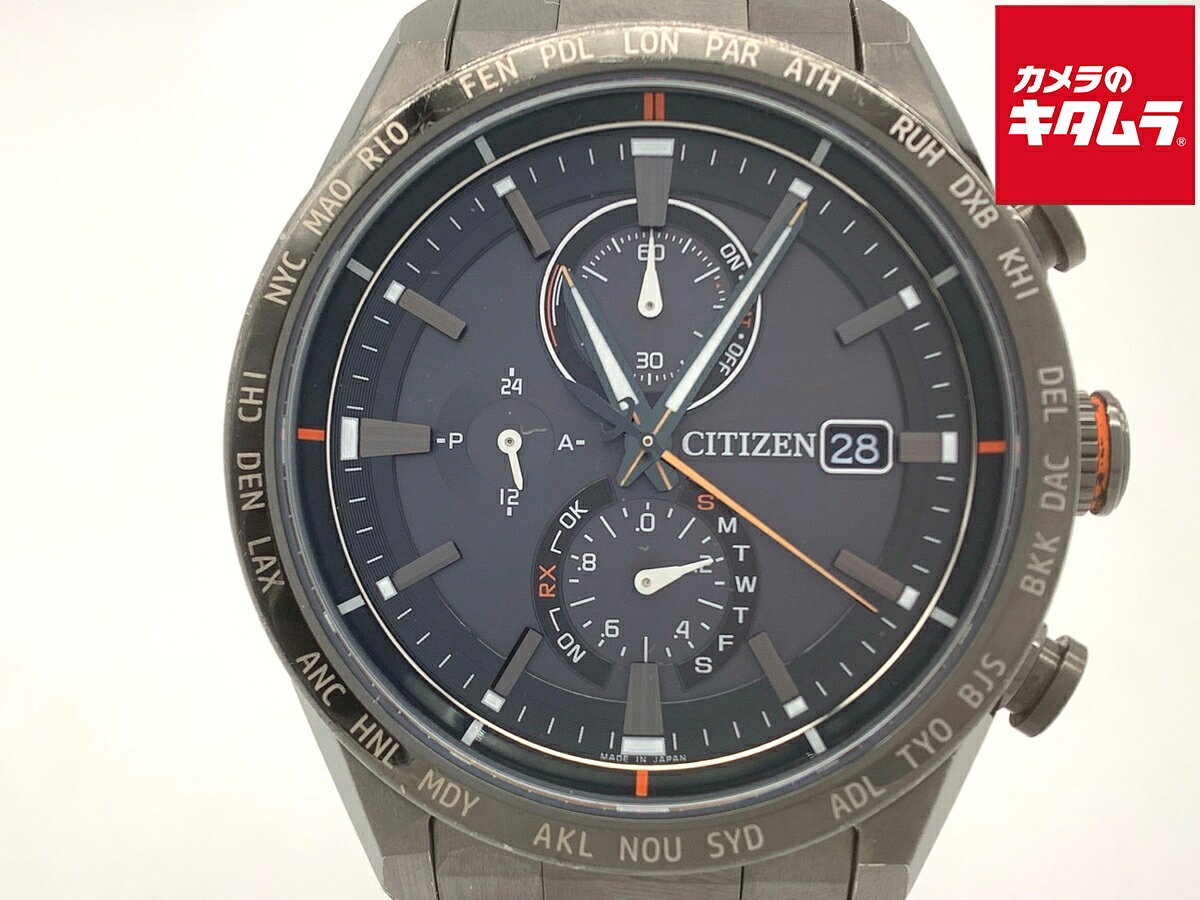 【中古】 【並品】 シチズン アテッサ ダイレクトフライト ブラック AT8185-62E/H800-T025871 チタン 【1年保証】