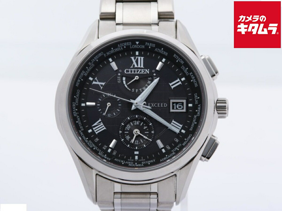 【中古】 【並品】 シチズン エクシード ブラック AT9110-58E/H820-T023916 チタン 【1年保証】