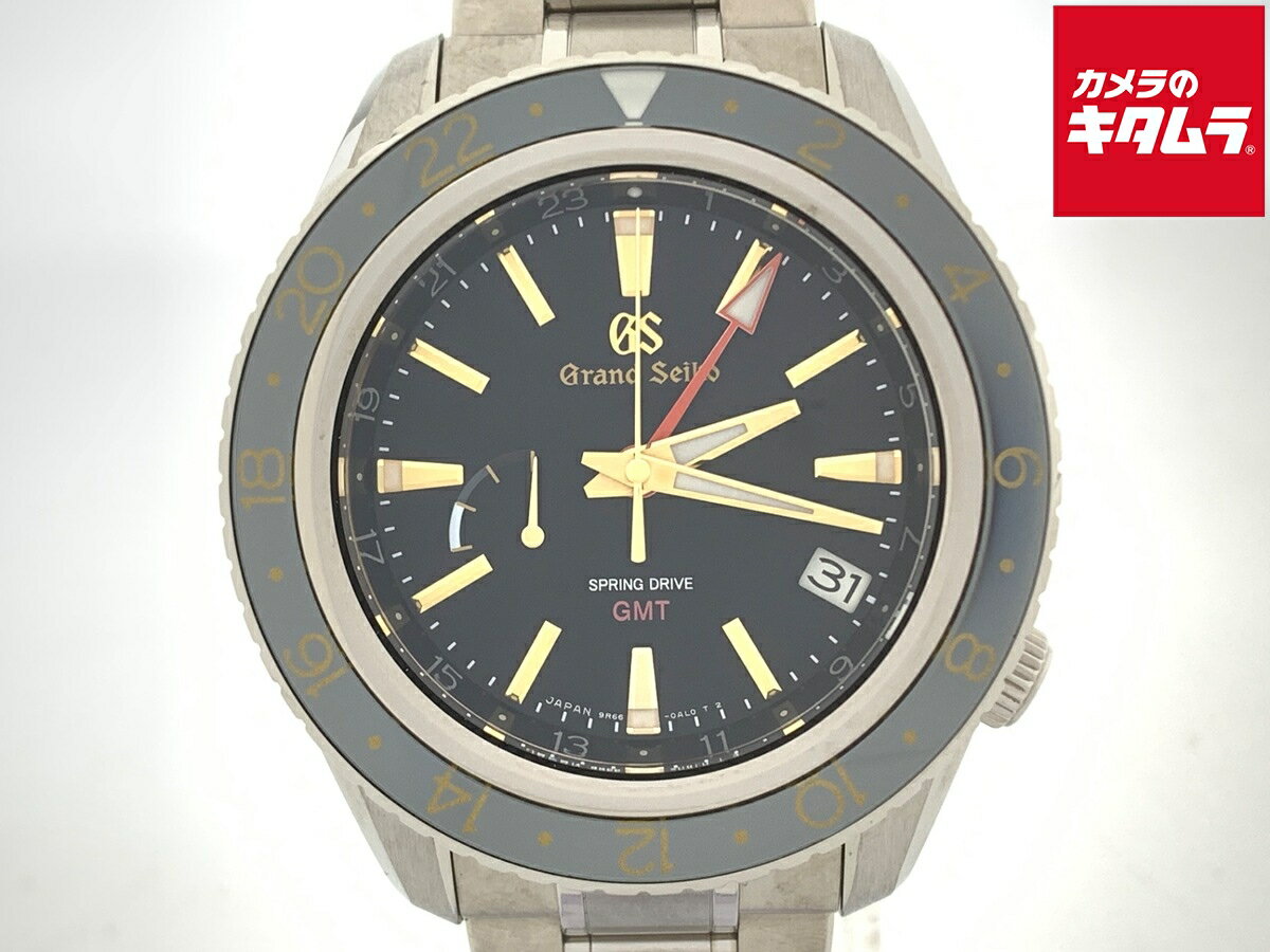 【中古】 【良品】 グランドセイコー スプリングドライブ GMT ブラック SBGE215/9R66-0AF0 チタン 【1年保証】