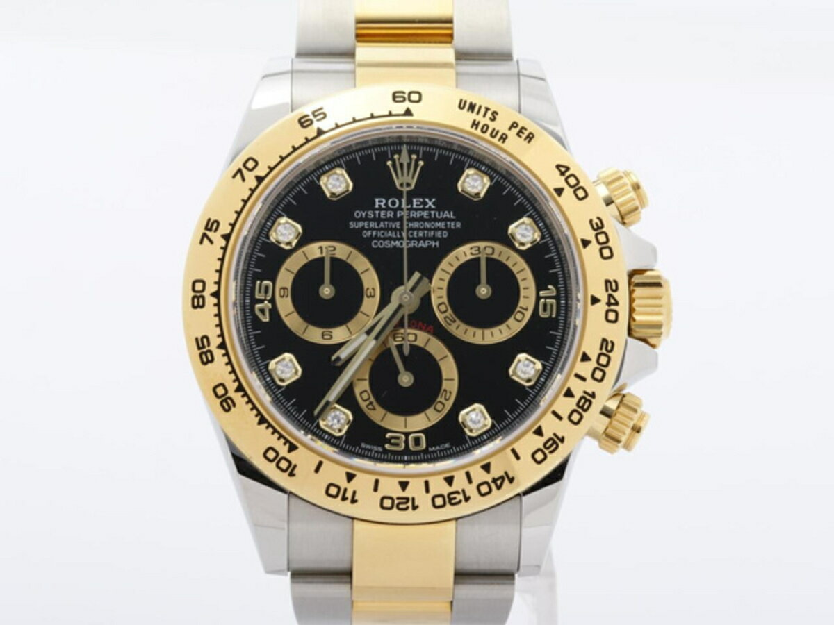 【中古】 【良品】 ロレックス(ROLEX) デイトナ ブラック 116503G ステンレススティール/イエローゴールド 後期 8Pダイヤ 【1年保証】