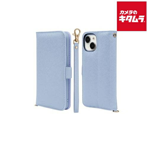 Rakuten - テレホンリース 7584IP361BO 手帳型ケース+ハンドストラップ カード3枚 LBL（iPhone 15/14/13用）