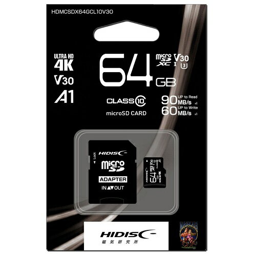 ylR|Xz HIDISC HDMCSDX64GCL10V30 microSDXCJ[h 64GB s[t