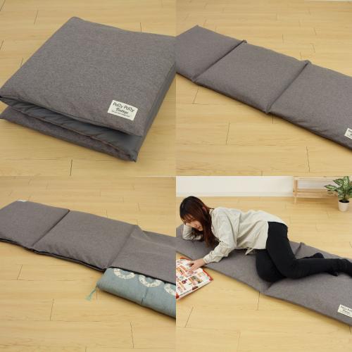 サンベルム 座布団がごろ寝クッションになる座布団 収納袋 グレー L11411 [2]