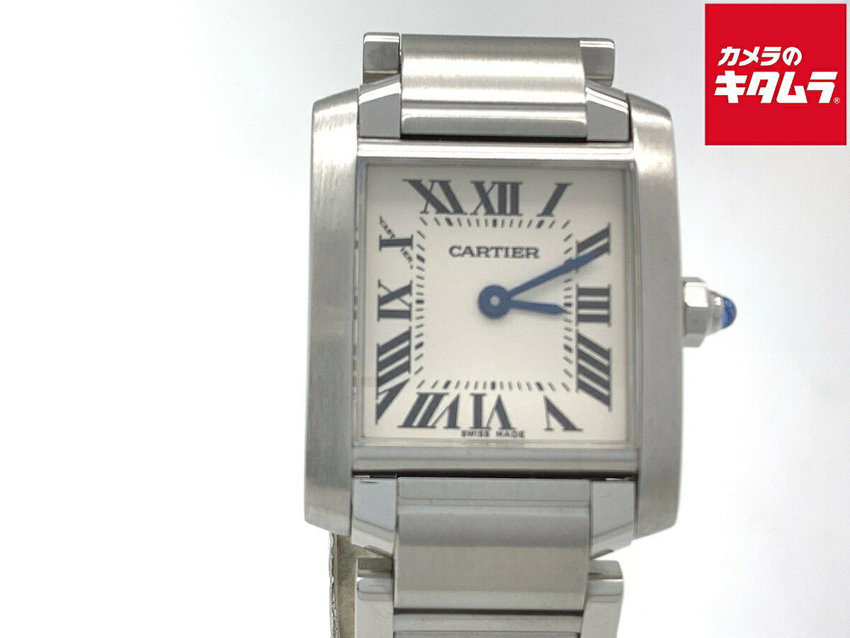 【中古】 【良品】 カルティエ タンクフランセーズ SM ホワイト W51008Q3 ステンレススティール 【1年保証】