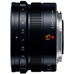 �ѥʥ��˥å� LEICA DG SUMMILUX 15mm/F1.7 ASPH. [H-X015] �֥�å� �ޥ������ե��������� �ߥ顼�쥹 AF ��� �򴹥�� ������� ��Ǽ����2��3���֡�