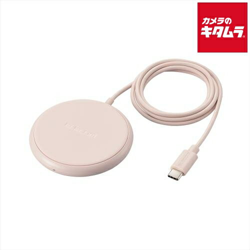 エレコム W-QA25PN Qi規格対応ワイヤレス充電器/5W/卓上/ケーブル一体/1m/ピンク