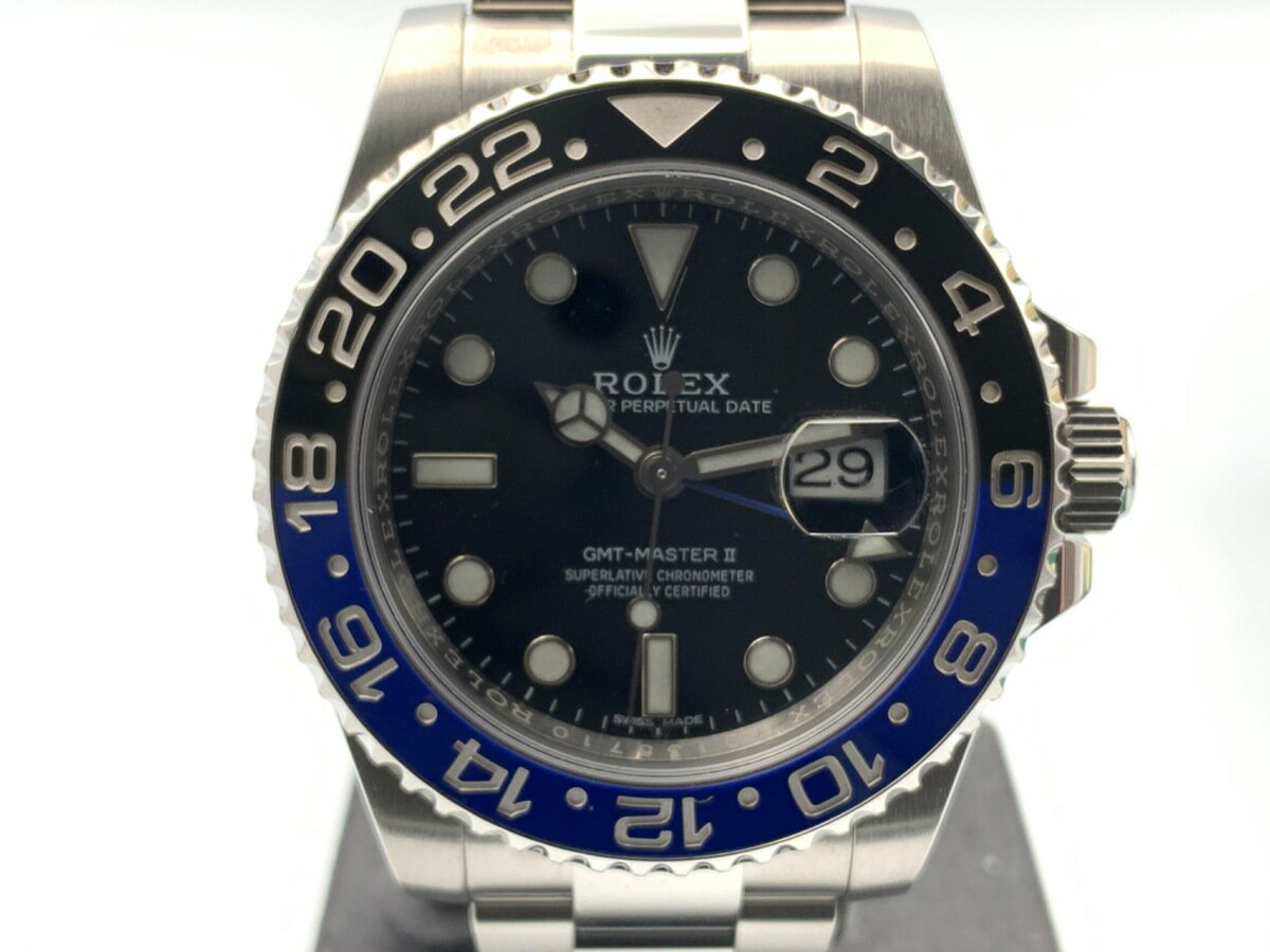 【中古】 【良品】 ロレックス(ROLEX) GMTマスターII ブラック 116710BLNR ステンレススティール ブラック/ブルー オイスターブレス 【1年保証】