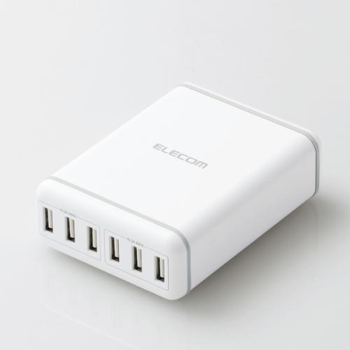 エレコム MPA-ACD03WH 6ポートAC充電器(おまかせ充電) 1.5m 《納期未定》 2