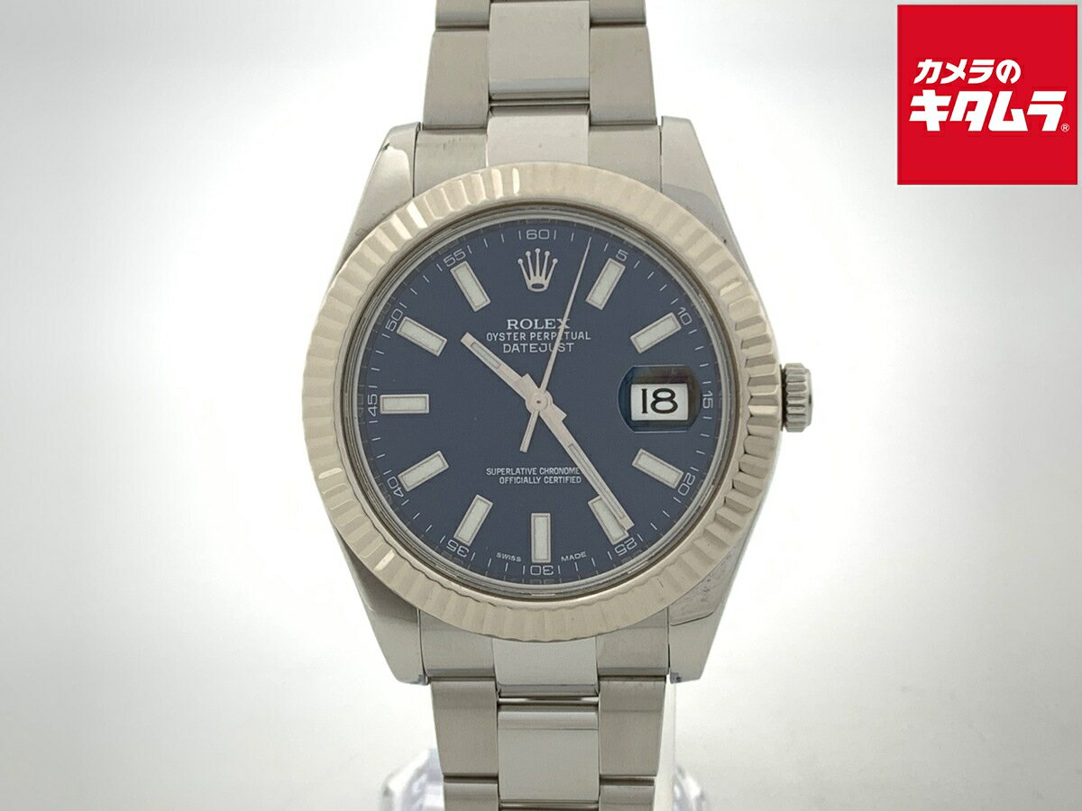【中古】 【良品】 ロレックス(ROLEX) デイトジャスト II ブルー 116334 ステンレス/ホワイトゴールド OB 【1年保証】