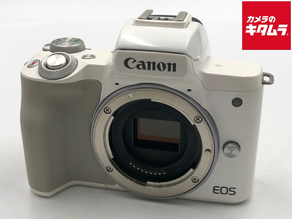 【中古】 【美品】 キヤノン EOS Kiss M ボディ ホワイト 【ミラーレス一眼】 【6ヶ月保 ...