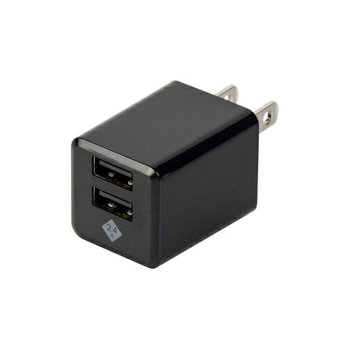 ナカバヤシ JYU-ACU09BK 2.4A 2ポートUSB 充電器 ブラック ナカバヤシ JYU-ACU09BK 2.4A 2ポートUSB 充電器 ブラック