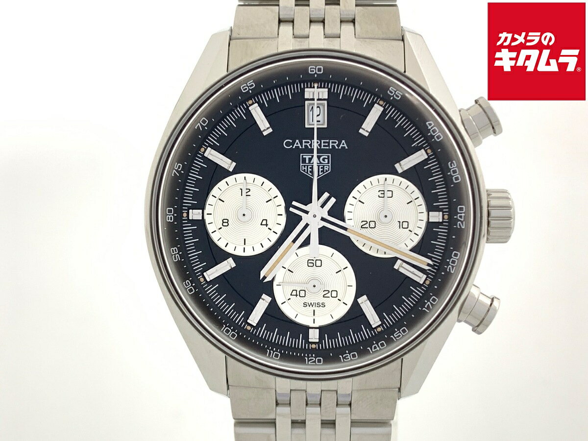 【中古】 【新品同様】 タグ・ホイヤー カレラ クロノグラフ ブラック／グレー CBS2210.BA0048 ステンレススティール 【1年保証】