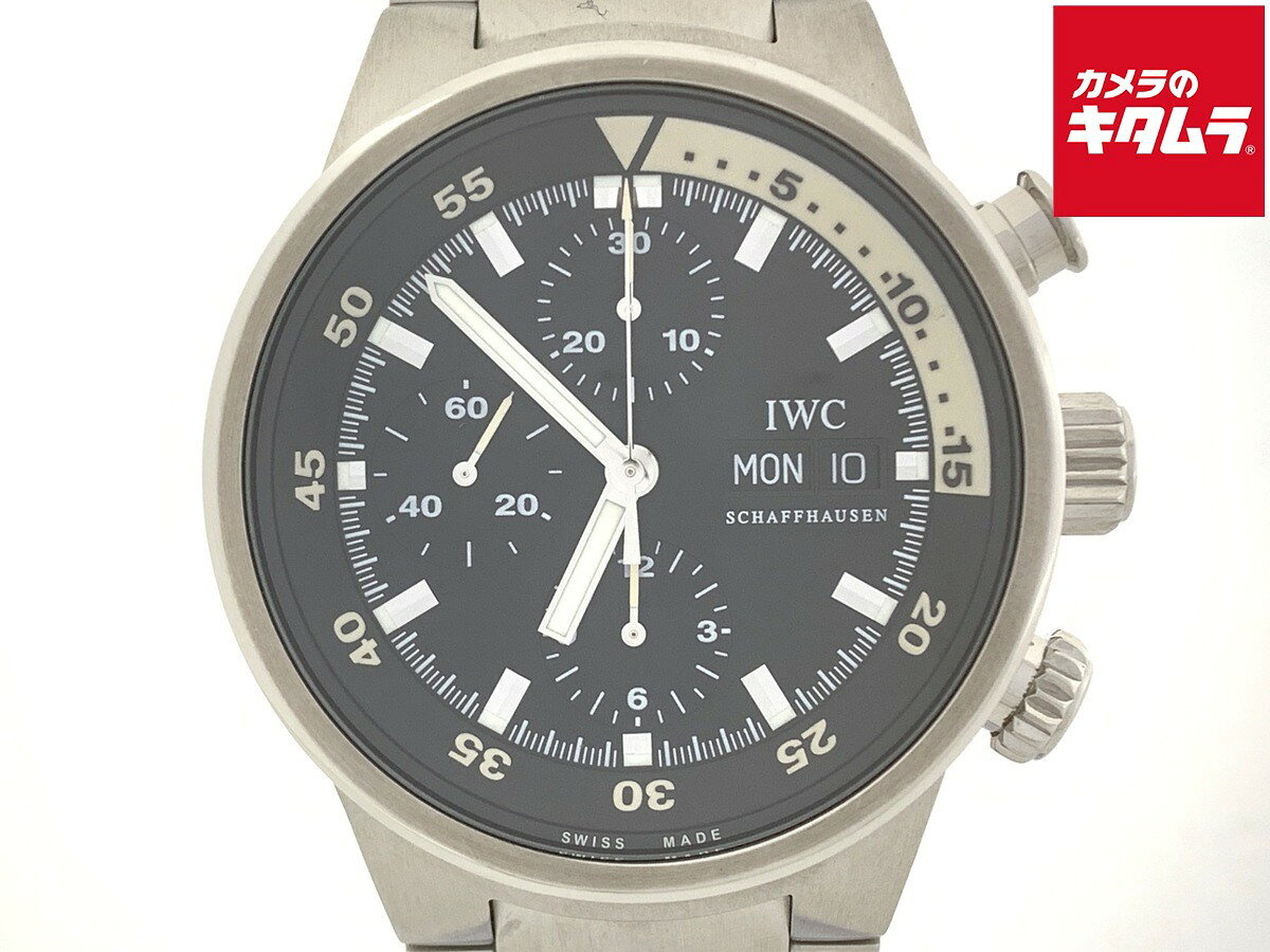 【中古】 【良品】 IWC アクアタイマー ブラック IW371928 ステンレススティール 【1年保証】