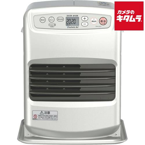 【製品特徴】■スピード着火35秒(※)保温をしていない状態から、わずか35秒で着火※保温なしの着火時間■パワフル秒速消臭システム〔特許第3739918号〕気化ガスをピシャリと止めて、その上しっかり燃やしきることでニオイを抑えます■給油汚れんキャップ給油汚れんキャップや給油モニターなどで、寒い朝や忙しい朝も手軽に、スムーズに作業できます■エコ機能『ecoおまかせモード』（一時消火機能なし）『ecoおまかせモード』で快適な暖かさを保ち、さらに節約もできます■グレー液晶液晶表示で時刻や温度、お知らせを表示します※表示部は光りません。【製品仕様】●暖房のめやす・・・木造(戸建)：7畳(11.5平方メートル)まで、コンクリート(集合)：9畳(15.0平方メートル)まで●タンク容量：3.5L●質量：6.8kg●暖房出力(kW)・・・最大～最小：2.50～0.68●燃料消費量(L/h)・・・最大～最小：0.243～0.066●燃焼継続時間(h)・・・大火力～小火力：14.4～53.0●消費電力(W)(50/60Hz)・・・大火力時：82/82、小火力時：49/49、最大(点火時)：370/370、待機時：1.0/1.0●運転音(dB)・・・最大～最小：33～23●着火時間(秒)：35●本体外形寸法(置台含む)：高さ393×幅321×奥行き311mm●カラー：ライトシルバー【安全装置及びその他装置】 不完全燃焼防止装置、対震自動消火装置、停電安全装置、過熱防止装置、燃焼制御装置、点火安全装置、消し忘れ消火装置、気密油タンクの給油時消火装置、室温異常高温防止装置※電源は単相100V(50/60Hz) ※商品の仕様・対応をご確認の上、ご購入ください。 `dainichi`ダイニチ工業株式会社`季節家電`暖房機器`石油暖房機器`ファンヒーター`FW-25S7-S`FW25S7S` ※この説明文は楽天市場店の記載内容です。URLはhttps://item.rakuten.co.jp/emedama/で始まります。URLが異なる際はサイトを利用することのないよう十分ご注意ください。 ▼ご注意▼以下の商品は、当商品と互換性に関係なく表示されます。互換性は別途ご確認の上ご注文ください● 商品の返品について