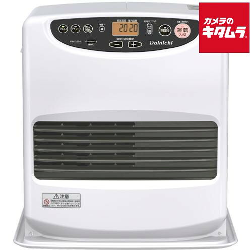 【製品特徴】■保温をしていない状態から、わずか35秒で着火■気化ガスをピシャリと止めて、その上しっかり燃やしきることでニオイを抑える「パワフル秒速消臭システム」〔特許第3739918号〕■1度に9L入るから、給油回数が少なく済みます■ワンタッチで簡単にキャップの開け閉めができる「ワンタッチ汚れんキャップ」■タンクの上下に「とって」が2本あるので、両手でしっかり持つことができて、持ち運びに便利■給油の合図を2回に分けて、メロディーと給油モニターの点滅でお知らせ「給油モニター（給油サイン）」■室温変化をみる！ecoおまかせモード（一時消火機能あり）■見やすいオレンジ液晶に、液晶の周囲とコントラストを強くすることで、より見やすくなりました※表示部は光りません。■ノンスパーク点火で点火時の放電音をなくしました■給油や消し忘れ消火をメロディーとランプでお知らせ。メロディーは電子音と切り替えができます【製品仕様】●暖房のめやす・・・木造(戸建)：10畳(16.5平方メートル)まで、コンクリート(集合)：13畳(21.5平方メートル)まで●タンク容量：9.0L●質量：11.1kg●暖房出力(kW)・・・最大～最小：3.60～0.74●燃料消費量(L/h)・・・最大～最小：0.350～0.072●燃焼継続時間(h)・・・大火力～小火力：25.7～125.0●消費電力(W)(50/60Hz)・・・大火力時：128/128、小火力時：62/62、最大(点火時)：370/370、待機時：1.0/1.0●運転音(dB)・・・最大～最小：37～25●着火時間(秒)：35●本体外形寸法(置台含む)：高さ445×幅430×奥行き357mm●カラー：ムーンホワイト【安全装置及びその他装置】 不完全燃焼防止装置、対震自動消火装置、停電安全装置、過熱防止装置、燃焼制御装置、点火安全装置、消し忘れ消火装置、気密油タンクの給油時消火装置、室温異常高温防止装置※電源は単相100V(50/60Hz) ※商品の仕様・対応をご確認の上、ご購入ください。 `dainichi`ダイニチ工業株式会社`季節家電`暖房機器`石油暖房機器`ファンヒーター`FW-3626L-W`FW3626LW` ※この説明文は楽天市場店の記載内容です。URLはhttps://item.rakuten.co.jp/emedama/で始まります。URLが異なる際はサイトを利用することのないよう十分ご注意ください。 ▼ご注意▼以下の商品は、当商品と互換性に関係なく表示されます。互換性は別途ご確認の上ご注文ください● 商品の返品について