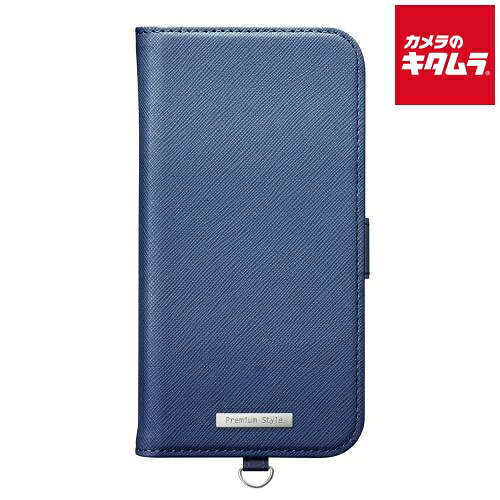 PGA PG-25KFP06NV フリップカバー サフィアーノ調 ネイビー（iPhone16e用）