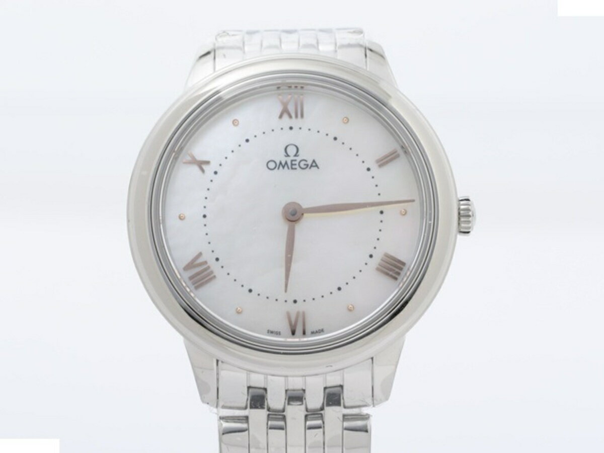 【中古】 【美品】 オメガ(OMEGA) デ・ヴィル プレステージ ホワイト 434.10.30.60.05.001 ステンレススティール 【1年保証】
