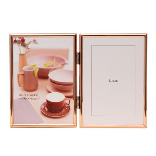 フジカラー 1513TL フォトスタンド Lサイズ 2面 ピンクゴールド [2]