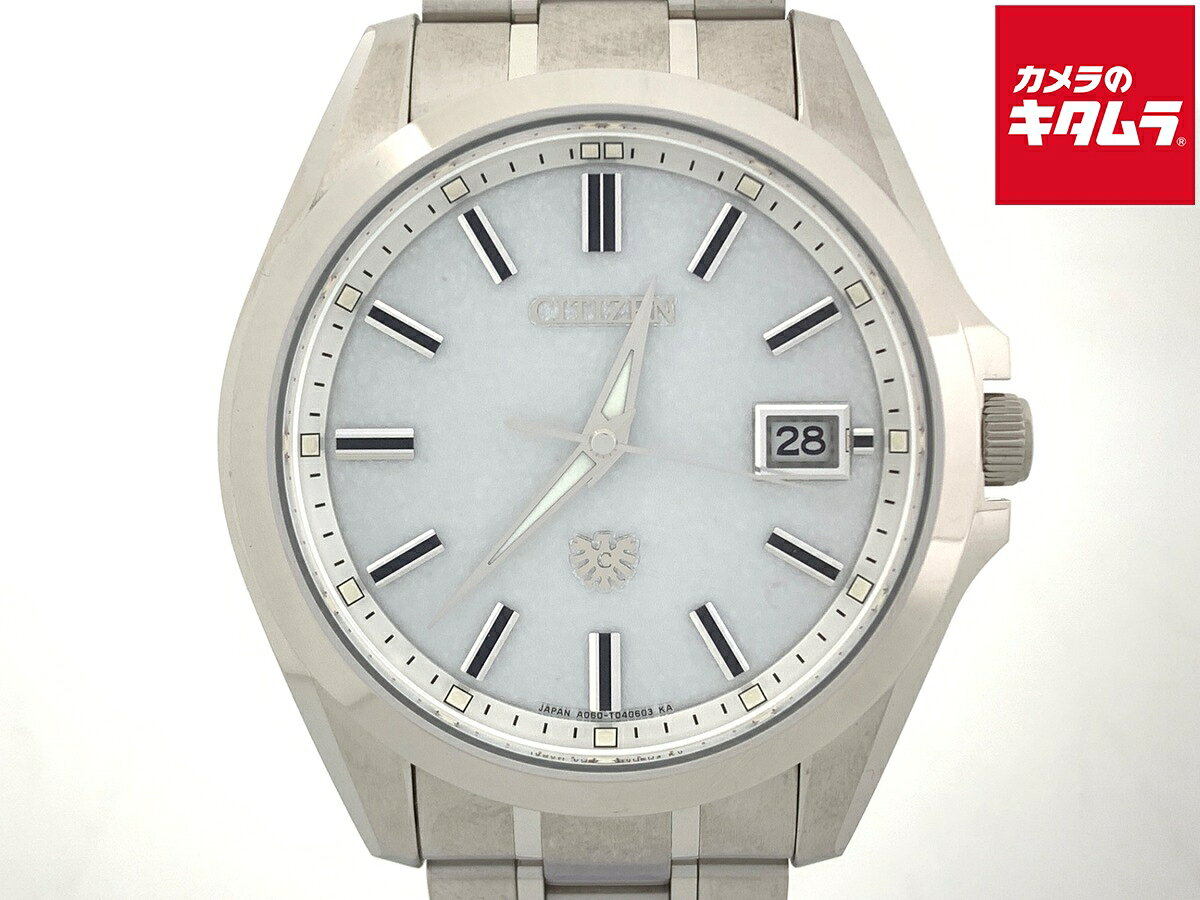 【中古】 【美品】 シチズン ザ・シチズン ホワイト AQ4091-56A/A060-T027351 スーパーチタニウム 【1年保証】