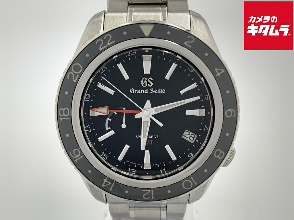 【中古】 【良品】 グランドセイコー スプリングドライブ GMT ブラック SBGE201/9R66-0AA0 ステンレス..
