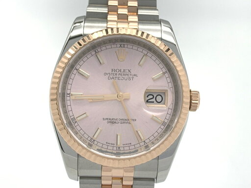 【中古】 【並品】 ロレックス(ROLEX) デイトジャスト 36 ピンク 116231 ステンレス/ローズゴールド JB 【1年保証】 【中古】 【並品】 ロレックス(ROLEX) デイトジャスト 36 ピンク 116231 ステンレス/ローズゴールド JB 【1年保証】