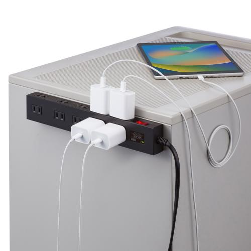 サンワサプライ TAP-SP2110N-5BK 雷ガードタップ（10個口・5m・ブラック）