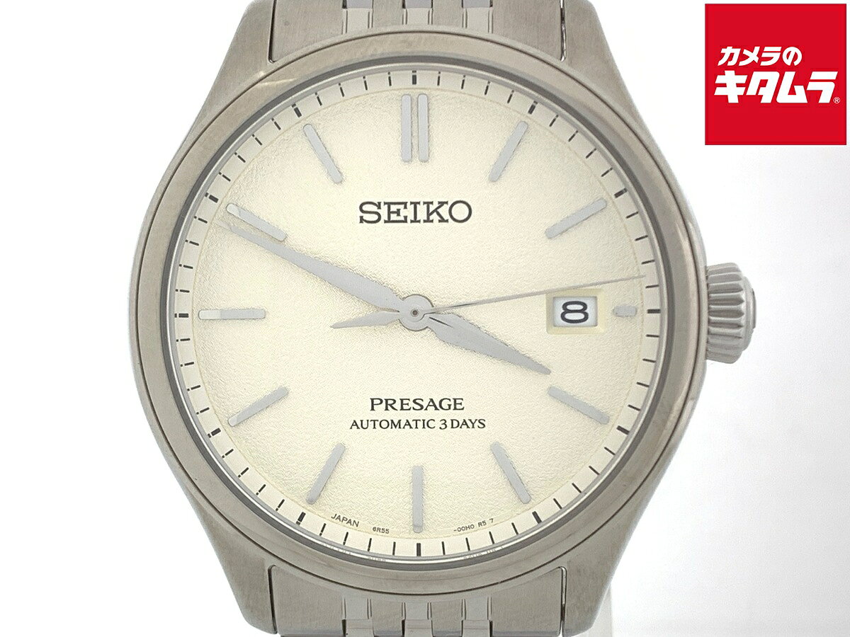 【中古】 【美品】 セイコー プレザージュ アイボリー [ホワイト系] SARX121/6R55-00H0 ステンレススティール 【1年保証】