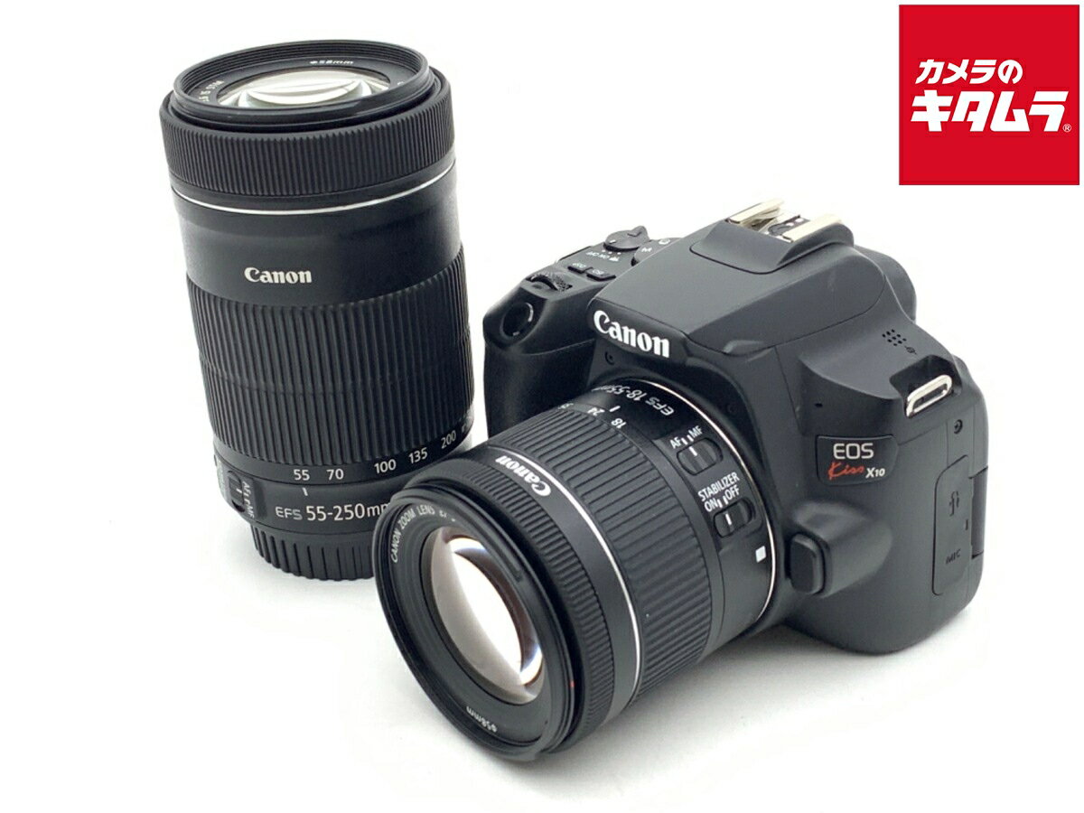 【中古】 【並品】 キヤノン EOS Kiss X10 ダブルズームキット ブラック 【デジタル一眼レフ】 【6ヶ月保証】