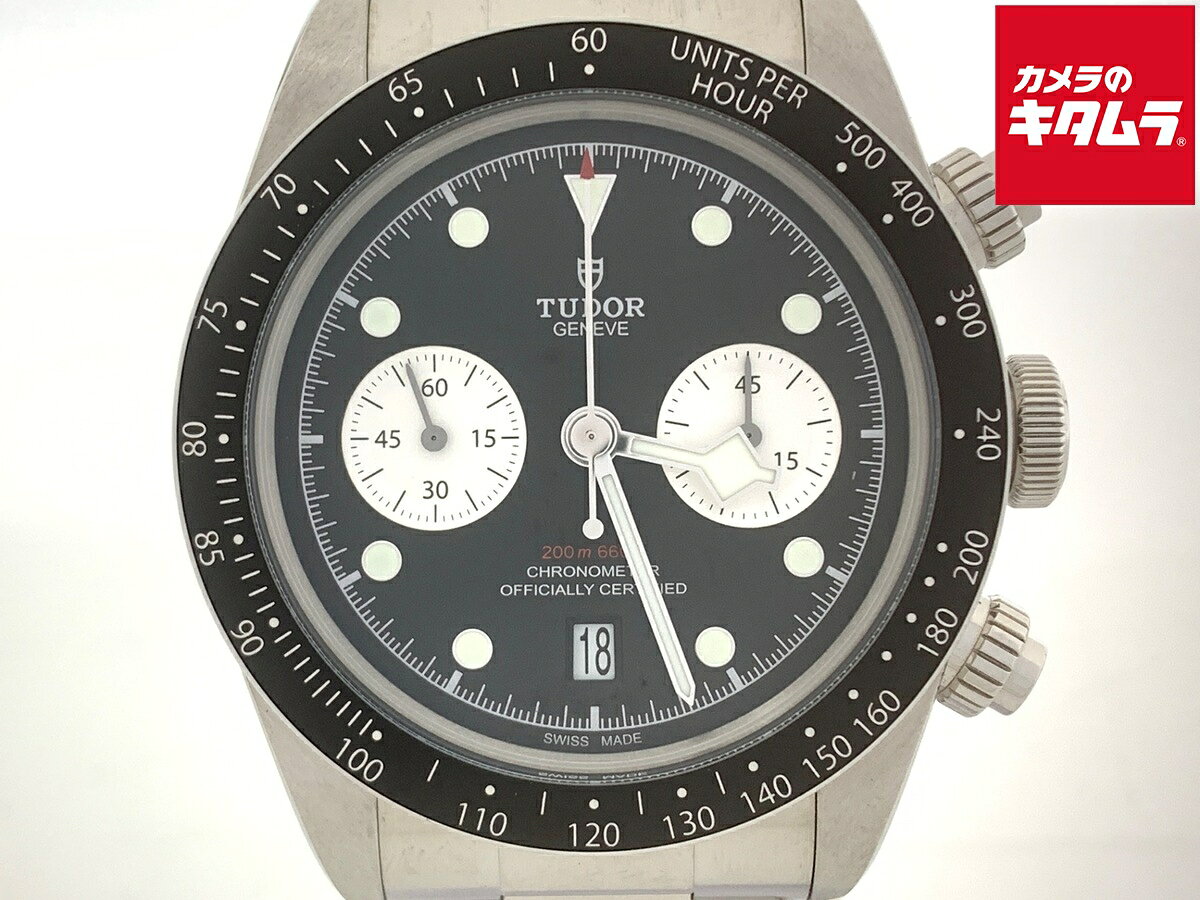 【中古】 【美品】 チューダー ブラックベイ クロノ ブラック 79360N ステンレススティール SSブレス 【1年保証】